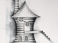 Baltazár házáról készített grafitrajzom