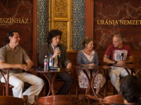A harmadik Bogyó és Babóca film bemutatóján Krizsanics Antoninnal, M. Tóth Gézával és Sándor Tiborral